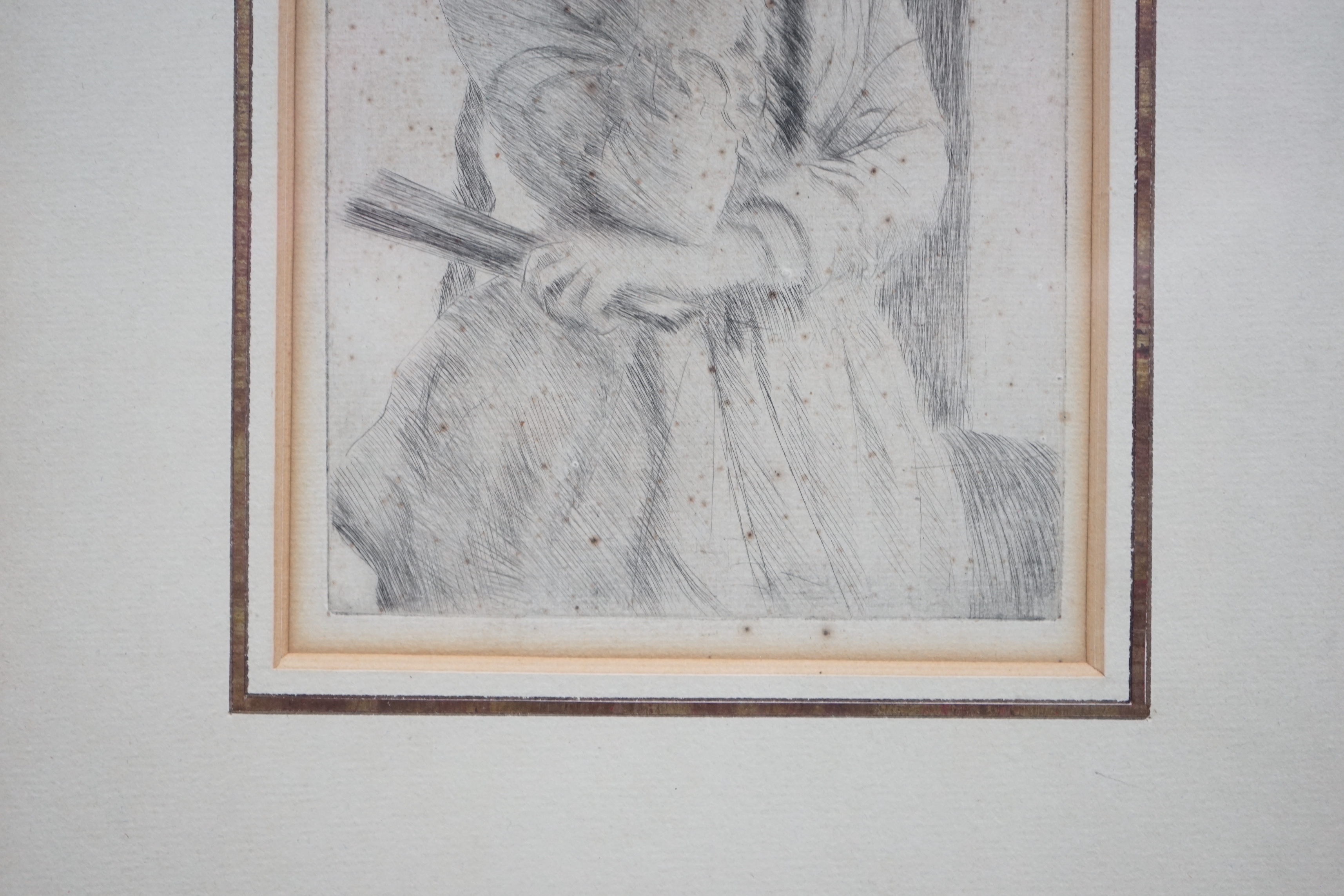 James Jacques Tissot (French, 1836-1902), 'A la fenêtre [At the Window]', [Wentworth 9], drypoint etching on laid paper, 1877, 19 x 10.75cm